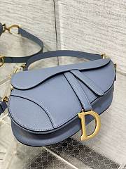 Dior Saddle Bag With Strap Blue 25.5x20x6.5cm - 3