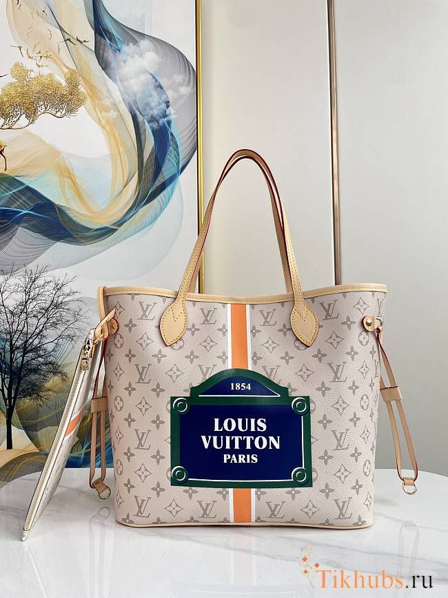 Louis Vuitton LV Neverfull MM Beige Yellow 31x28x14cm - 1