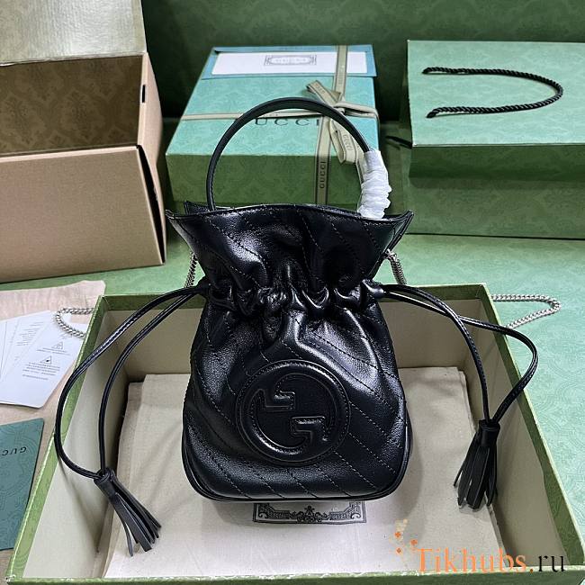 Gucci Blondie Mini Bucket Bag Black 15x19x8cm - 1