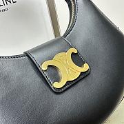 Celine Ava Triomphe Bag Smooth Calfskin Black 23x13.5x6cm - 2