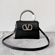 Valentino Small Vsling Grainy Calfskin Black Handbag 22x17x9cm - 1