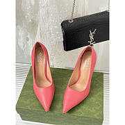 Gucci Women's High Heel Pumps Pink Leather 10cm - 5