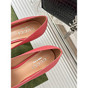 Gucci Women's High Heel Pumps Pink Leather 10cm - 4