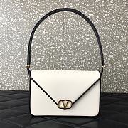 Valentino Garavani Shoulder Letter Bag Two-Tone White Black 24x15.5x7cm - 1