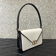 Valentino Garavani Shoulder Letter Bag Two-Tone White Black 24x15.5x7cm - 2