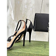 Gucci Leather Strap High Heel Sandals Black 10cm - 4