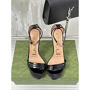 Gucci Leather Strap High Heel Sandals Black 10cm - 3