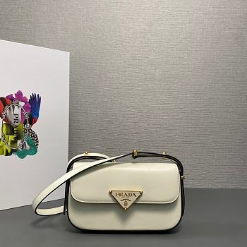 Prada Leather Shoulder Bag White 20.5x10.5x4cm