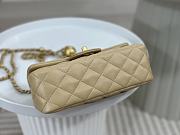 Chanel Flap Bag Beige Lambskin Bell 13x20x7cm - 2