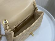 Chanel Flap Bag Beige Lambskin Bell 13x20x7cm - 4