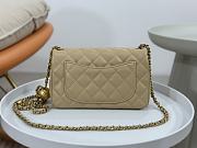 Chanel Flap Bag Beige Lambskin Bell 13x20x7cm - 5