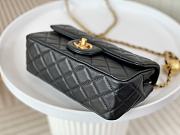 Chanel Flap Bag Black Lambskin Bell 13x20x7cm - 2