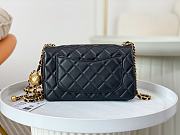 Chanel Flap Bag Black Lambskin Bell 13x20x7cm - 6