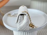 Chanel Flap Bag White Lambskin Bell 13x20x7cm - 5