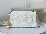 Chanel Flap Bag White Lambskin Bell 13x20x7cm - 4