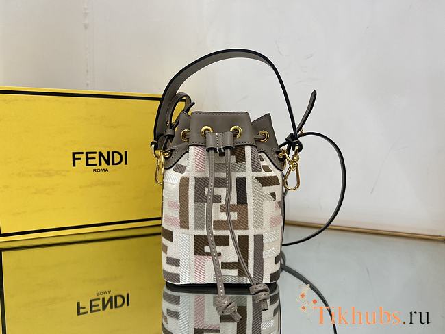 Fendi Mon Tresor Canvas Leather Bag 18x12x10cm - 1