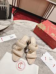 Christian Louboutin Mule Sandals Heels Beige 8.5cm - 4