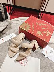 Christian Louboutin Mule Sandals Heels Beige 8.5cm - 3