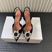 Amina Muaddi Black Slingback Heels 95 - 1