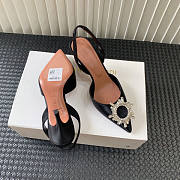 Amina Muaddi Black Slingback Heels 95 - 4