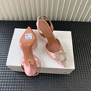 Amina Muaddi Pink Slingback Heels 95 - 4