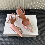 Amina Muaddi Pink Slingback Heels 95 - 2