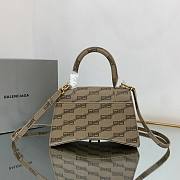 Balenciaga Hourglass Handbag BB Monogram In Beige 23x15x10cm - 5