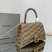 Balenciaga Hourglass Handbag BB Monogram In Beige 23x15x10cm - 4