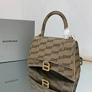 Balenciaga Hourglass Handbag BB Monogram In Beige 23x15x10cm - 3