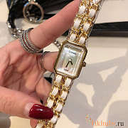 Chanel Premiere Rock Quartz Plated Metal and Leather Watch Yellow - 4