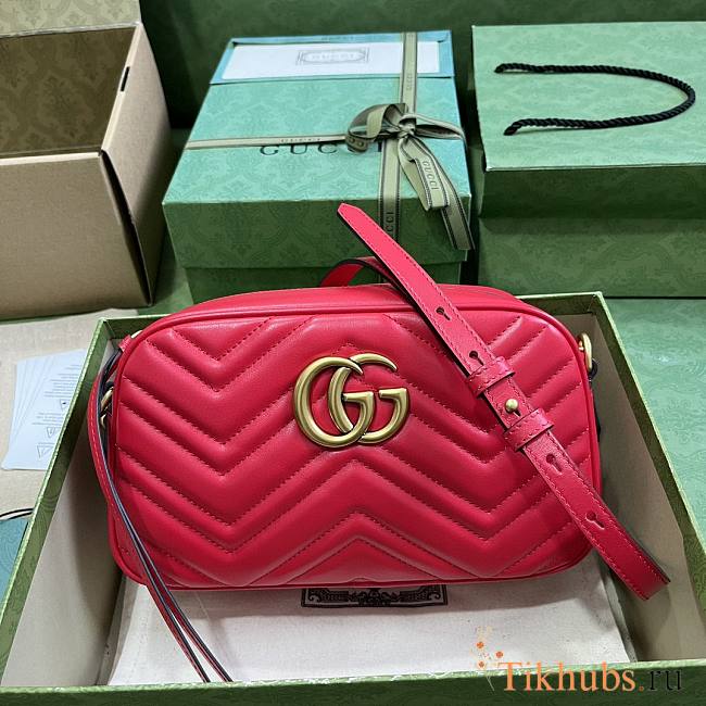 Gucci Small Marmont Red Camera Bag 24x13x7cm - 1