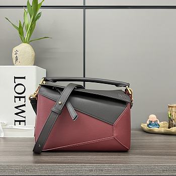 Loewe Small Puzzle Bicolor Shoulder Bag Chocolatebur 24x10.5x16cm