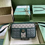 Gucci Mini GG Canvas Shoulder Bag Green 21.5x14x7cm - 1