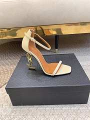 YSL Opyum Heels Leather White 10cm - 1