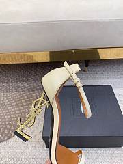 YSL Opyum Heels Leather White 10cm - 5