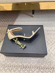 YSL Opyum Heels Leather White 10cm - 3