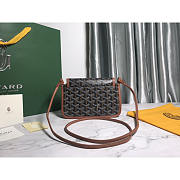 Goyard Plumet Crossbody Bag Black Tan 20.5x2.5x14cm - 4