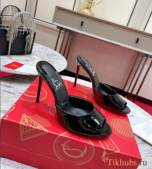 Christian Louboutin Me Dolly 100mm Mules Black Patent - 1