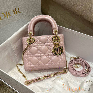 Dior Mini Lady Pink Bag 17x15x7cm - 1