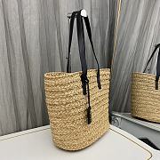 YSL Black Raffia Panier Medium Tote Bag 40x29x19cm - 2