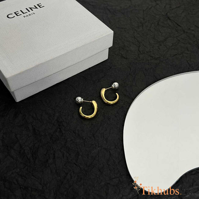 Celine Earrings In Brass Gold - 1