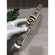 Gucci Double G Gold-Tone Belt White Gray Width 2cm - 2