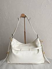 Givenchy Voyou Medium Leather Shoulder Bag White 36.5x27x32cm - 4