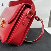 Celine Triomphe Bag In Shiny Calfskin Red 22.5x16.5x7cm - 5