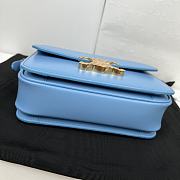 Celine Triomphe Bag In Shiny Calfskin Blue 22.5x16.5x7cm - 5