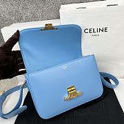 Celine Triomphe Bag In Shiny Calfskin Blue 22.5x16.5x7cm - 4