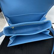 Celine Triomphe Bag In Shiny Calfskin Blue 22.5x16.5x7cm - 3