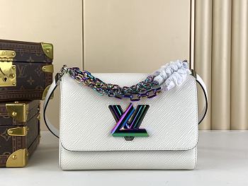 Louis Vuitton LV Twist MM White Epi 23 x 17 x 9.5 cm