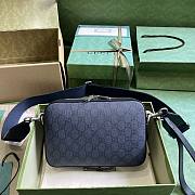 Gucci Ophidia GG Shoulder Bag Blue Black 23.5x16x4.5cm - 3