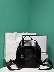 Prada Re-Nylon Brushed Leather Backpack Black 25x20.5x11.5cm - 5